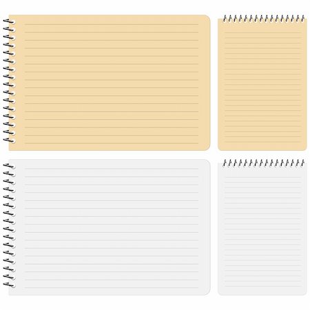 Layered vector illustration of Notebook with white background. Stock Photo - Budget Royalty-Free & Subscription, Code: 400-06554256