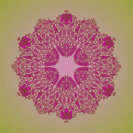 embroidery drawing flower image - Ornate round lace pattern, circle background with floral details. Vintage lace ornament. Stock Photo - Budget Royalty-Free & Subscription, Code: 400-06554318