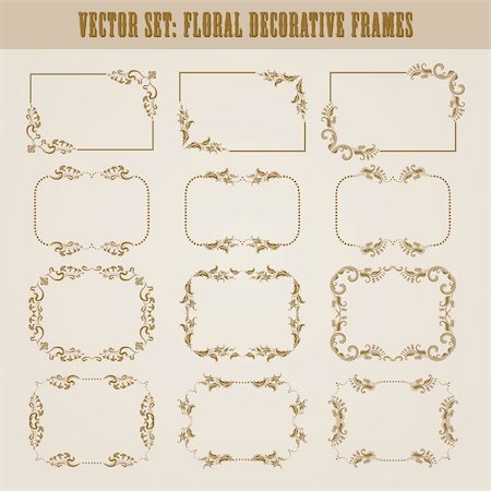 simsearch:400-05911971,k - Vector set of decorative ornate border and frame with floral elements for invitations. Page decoration. Stock Photo - Budget Royalty-Free & Subscription, Code: 400-06554341