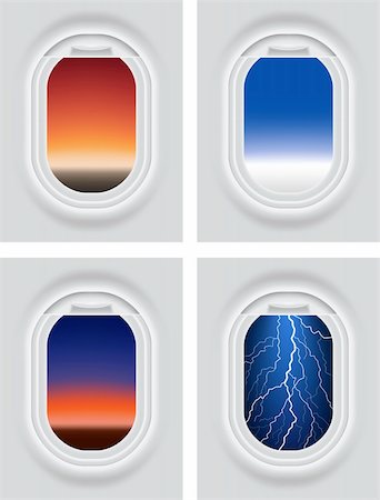 Layered vector illustration of Aircraft Porthole with different view. Stock Photo - Budget Royalty-Free & Subscription, Code: 400-06554352