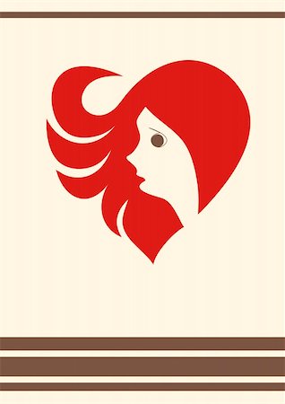 A girl with red hair form a heart Stock Photo - Budget Royalty-Free & Subscription, Code: 400-06554394