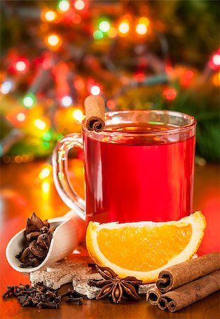 simsearch:400-06554630,k - Hot winter drink with spices and orange. Stock Photo - Budget Royalty-Free & Subscription, Code: 400-06554463