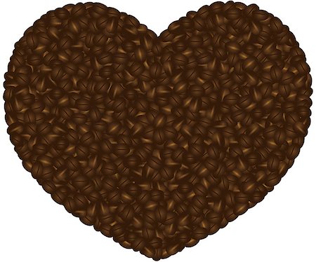 Coffee Beans Pattern in Heart Shape Silhouette Outline Background Illustration Stock Photo - Budget Royalty-Free & Subscription, Code: 400-06554606