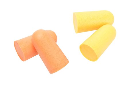 Soft Foam Ear Plugs on White Background Stock Photo - Budget Royalty-Free & Subscription, Code: 400-06554746