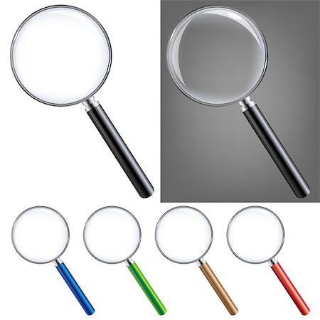 Magnifying Glass Big Set, Isolated On White Background, With Gradient Mesh, Vector Illustration Foto de stock - Royalty-Free Super Valor e Assinatura, Número: 400-06554832