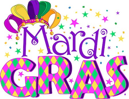 Mardi Gras type treatment with jester hat Stock Photo - Budget Royalty-Free & Subscription, Code: 400-06554890