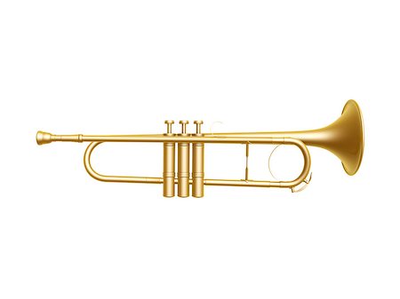 simsearch:400-07816696,k - golden trumpet isolated on white background Foto de stock - Super Valor sin royalties y Suscripción, Código: 400-06555096