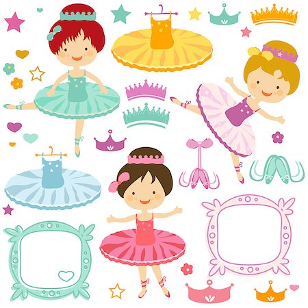 little ballerina set for kids Stock Photo - Budget Royalty-Free & Subscription, Code: 400-06555182