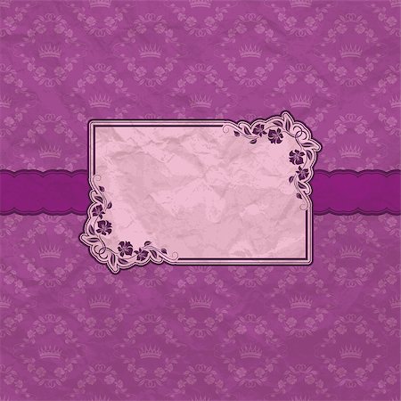simsearch:400-06568874,k - Template frame design for greeting card . Crumpled paper background. Vector illustration. EPS10 Stock Photo - Budget Royalty-Free & Subscription, Code: 400-06555298