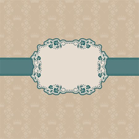 Vector template frame design for greeting card . Background - seamless pattern. Stock Photo - Budget Royalty-Free & Subscription, Code: 400-06555299