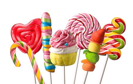 Colourful lollipop isolated on the white background Stockbilder - Microstock & Abonnement, Bildnummer: 400-06555361