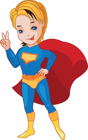 Super Boy with victory symbol vector illustration Stock Photo - Budget Royalty-Free & Subscription, Code: 400-06555690