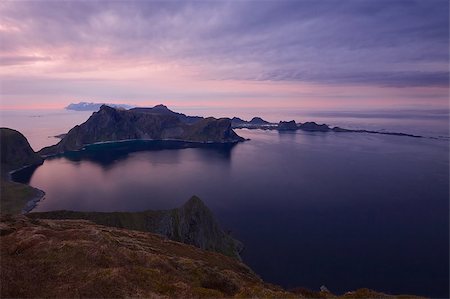 simsearch:400-07087598,k - Midnight sun on Lofoten islands in Norway Stock Photo - Budget Royalty-Free & Subscription, Code: 400-06555797