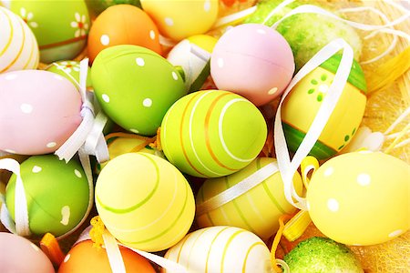 ruzanna (artist) - Easter setting with colorful eggs. Fotografie stock - Microstock e Abbonamento, Codice: 400-06555879