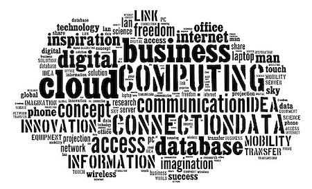 seiksoon (artist) - Cloud computing pictogram with black words on white background Stockbilder - Microstock & Abonnement, Bildnummer: 400-06555930