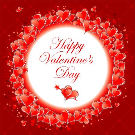 simsearch:400-08625440,k - Valentines Day Frame with Hearts, vector illustration Stock Photo - Budget Royalty-Free & Subscription, Code: 400-06556439