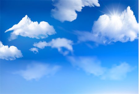 photo frame in heaven - Blue sky with clouds. Vector background. Stock Photo - Budget Royalty-Free & Subscription, Code: 400-06556664