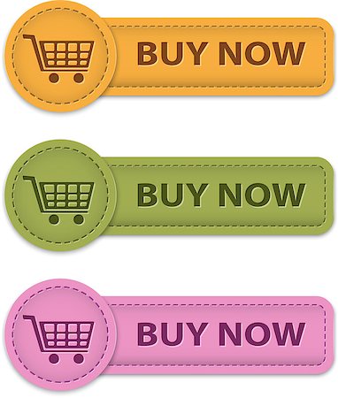 simsearch:400-04164257,k - Buy Now buttons for online shopping made of leather. Vector illustration Stock Photo - Budget Royalty-Free & Subscription, Code: 400-06557043