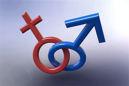 Man and woman sign on original background Stockbilder - Microstock & Abonnement, Bildnummer: 400-06557096