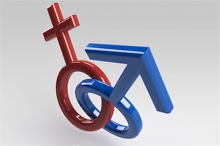 Man and woman sign on original background Stockbilder - Microstock & Abonnement, Bildnummer: 400-06557097