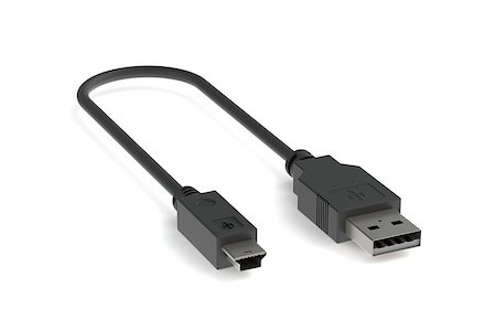 USB cable on white background Stockbilder - Microstock & Abonnement, Bildnummer: 400-06557108