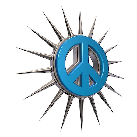 simsearch:400-06419591,k - peace symbol with thorns - 3d illustration Photographie de stock - Aubaine LD & Abonnement, Code: 400-06557224