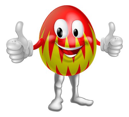 simsearch:400-06791375,k - An illustration of a happy fun cartoon Easter egg mascot character doing a thumbs up Stock Photo - Budget Royalty-Free & Subscription, Code: 400-06557449