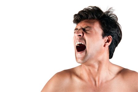 Angry Indian man screaming in extreme rage over white background Stock Photo - Budget Royalty-Free & Subscription, Code: 400-06557800