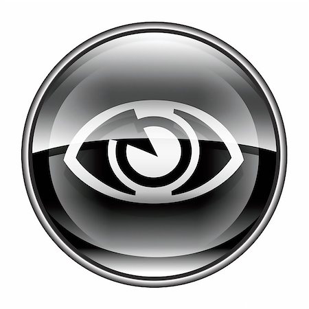 simsearch:400-06358064,k - eye icon black, isolated on white background. Foto de stock - Royalty-Free Super Valor e Assinatura, Número: 400-06557899