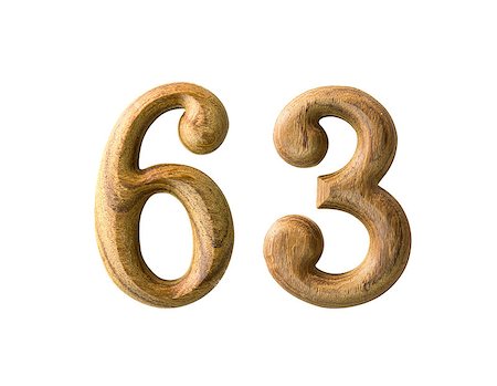 Beautiful wooden numeric isolated on white background Stock Photo - Budget Royalty-Free & Subscription, Code: 400-06558138