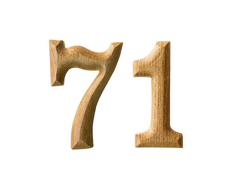 Beautiful wooden numeric isolated on white background Stock Photo - Budget Royalty-Free & Subscription, Code: 400-06558146