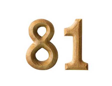 Beautiful wooden numeric isolated on white background Stock Photo - Budget Royalty-Free & Subscription, Code: 400-06558156