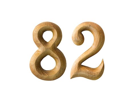 Beautiful wooden numeric isolated on white background Stock Photo - Budget Royalty-Free & Subscription, Code: 400-06558157