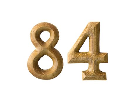 Beautiful wooden numeric isolated on white background Stock Photo - Budget Royalty-Free & Subscription, Code: 400-06558159