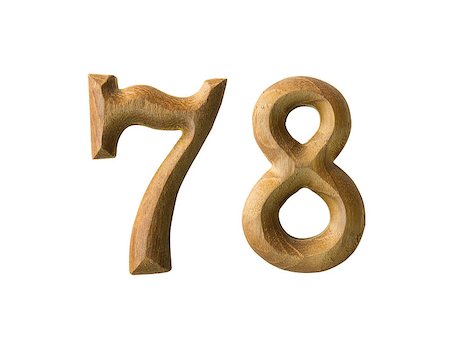 Beautiful wooden numeric isolated on white background Stock Photo - Budget Royalty-Free & Subscription, Code: 400-06558153