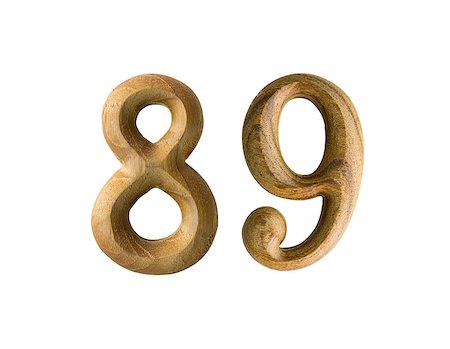 Beautiful wooden numeric isolated on white background Stock Photo - Budget Royalty-Free & Subscription, Code: 400-06558164