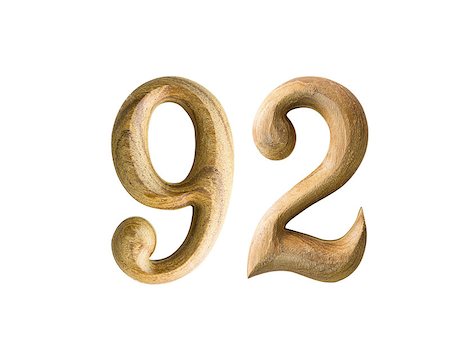 Beautiful wooden numeric isolated on white background Stock Photo - Budget Royalty-Free & Subscription, Code: 400-06558167