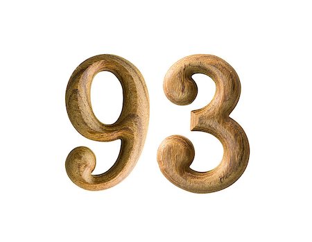 Beautiful wooden numeric isolated on white background Stock Photo - Budget Royalty-Free & Subscription, Code: 400-06558168