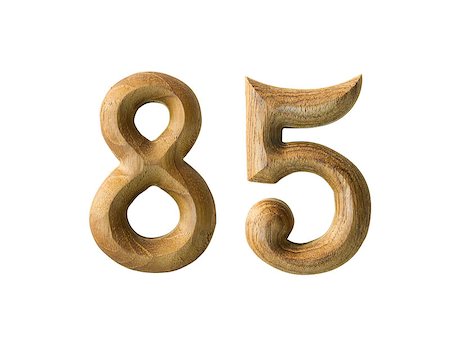 Beautiful wooden numeric isolated on white background Stock Photo - Budget Royalty-Free & Subscription, Code: 400-06558160