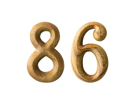 Beautiful wooden numeric isolated on white background Stock Photo - Budget Royalty-Free & Subscription, Code: 400-06558161