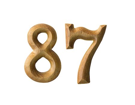 Beautiful wooden numeric isolated on white background Stock Photo - Budget Royalty-Free & Subscription, Code: 400-06558162