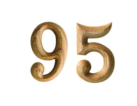 Beautiful wooden numeric isolated on white background Stock Photo - Budget Royalty-Free & Subscription, Code: 400-06558170