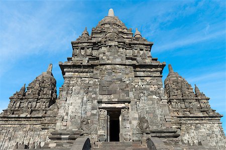 simsearch:400-06558282,k - Main temple in Candi Sewu complex (means 1000 temples). It has 253 building structures (8th Century) and it is the second largest Buddhist temple in Java, Indonesia. Photographie de stock - Aubaine LD & Abonnement, Code: 400-06558274