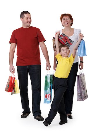 simsearch:400-08407242,k - family for shopping isolated on white background Photographie de stock - Aubaine LD & Abonnement, Code: 400-06558277