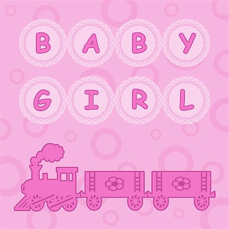 Baby girl announcement card Stock Photo - Budget Royalty-Free & Subscription, Code: 400-06558297