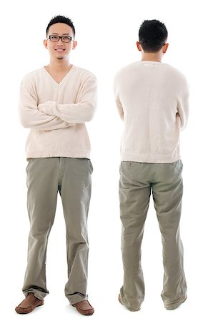 Southeast Asian Chinese male. Front and rear view of Asian man isolated on white background. Stock Photo - Budget Royalty-Free & Subscription, Code: 400-06558390