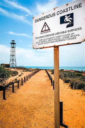 simsearch:400-06558454,k - An image of the nice scenery of Broome Australia with warning sign Photographie de stock - Aubaine LD & Abonnement, Code: 400-06558448