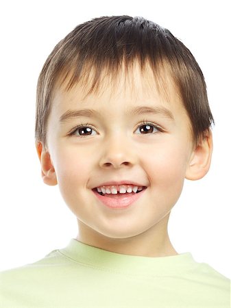 beautiful smiling boy portrait, isolated on white Foto de stock - Super Valor sin royalties y Suscripción, Código: 400-06558849