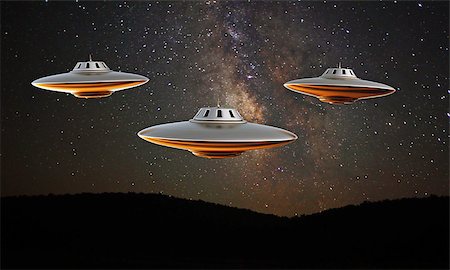 ufo isolated under the stars Stock Photo - Budget Royalty-Free & Subscription, Code: 400-06558925