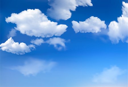 Blue sky with clouds. Vector background. Stock Photo - Budget Royalty-Free & Subscription, Code: 400-06558999